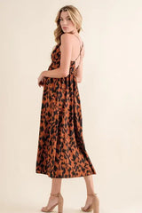 And The Why Leopard Print Plunge Maxi Dress - Trendsi - Flyclothing LLC