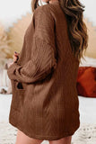Textured Open Front Cover Up with Pockets - Trendsi - Flyclothing LLC