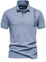 Men's Collared Neck Geometric Embroidered Polo - Trendsi - Flyclothing LLC