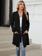 Open Front Long Sleeve Cardigan - Trendsi - Flyclothing LLC