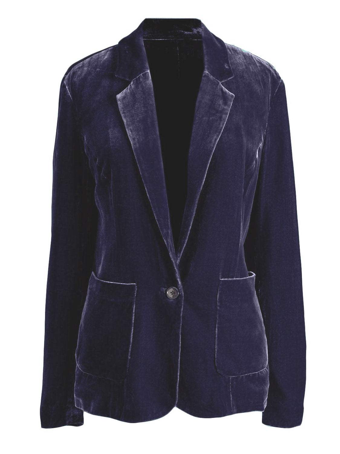 Pocketed Button Up Lapel Collar Blazer - Trendsi - Flyclothing LLC