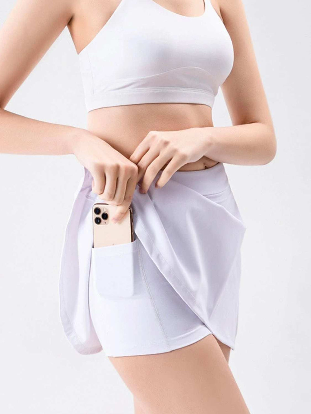 High Waist Active Skort with Pockets - Trendsi - Flyclothing LLC