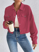Snap Down Long Sleeve Jacket - Trendsi - Flyclothing LLC