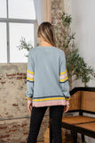 Sew In Love Full Size Contrast Stripes Long Sleeve Sweater - Trendsi
