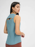 Millennia Cutout Back Round Neck Active Tank - Trendsi - Flyclothing LLC