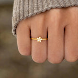925 Sterling Silver Enamel Flower Ring - Trendsi