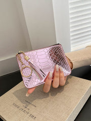 PU Leather Tassel Trim Card Case - Trendsi