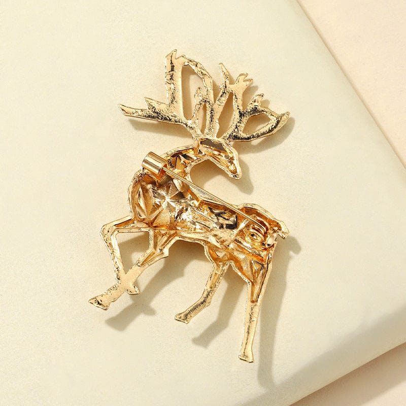 Alloy Reindeer Brooch - Trendsi