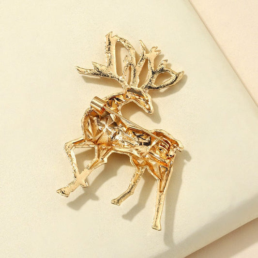 Alloy Reindeer Brooch - Trendsi
