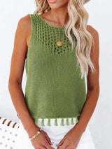 Tassel Knit Tank - Trendsi - Flyclothing LLC