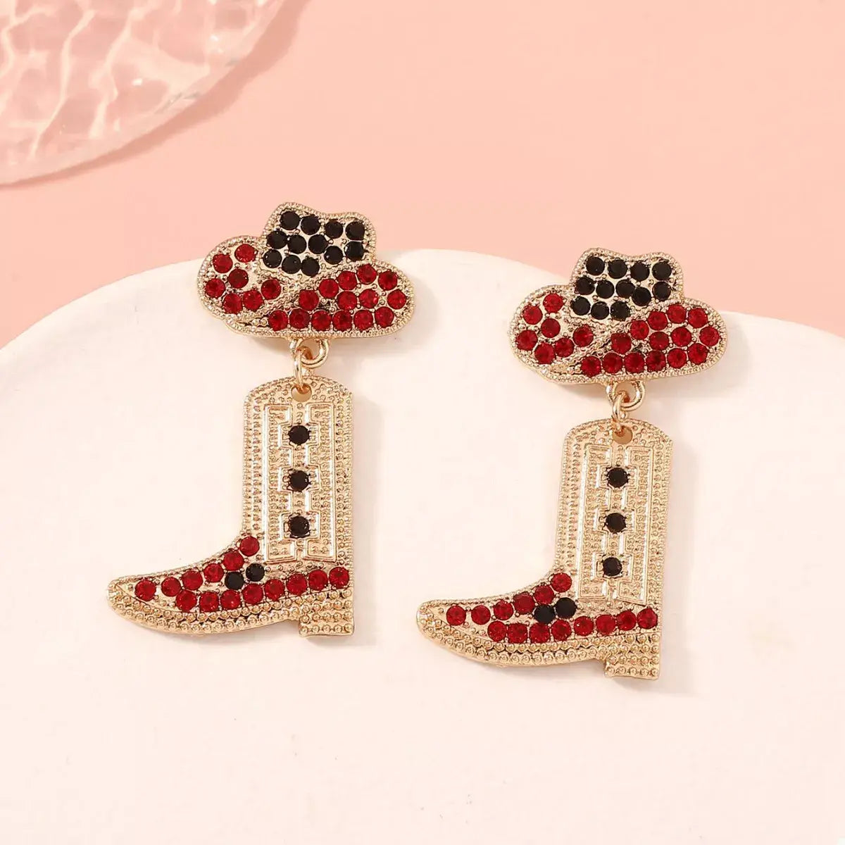 Rhinestone Cowboy Boot Dangle Earrings - Trendsi - Flyclothing LLC