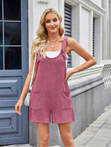 Lovelet Knotted Wide Strap Scoop Neck Overalls - Trendsi - Flyclothing LLC