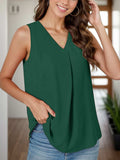 Full Size Ruched V-Neck Tank - Trendsi - Flyclothing LLC