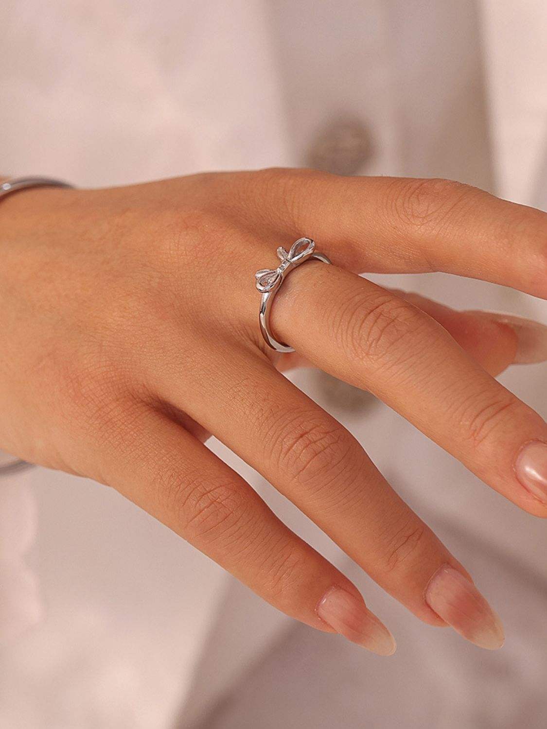 Stainless Steel Bow Ring - Trendsi - Flyclothing LLC
