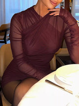 Ruched Bodycon Mini Dress - Trendsi - Flyclothing LLC