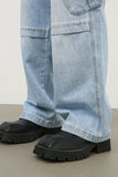 Men's Mid Rise Jeans with Cargo Pockets - Trendsi