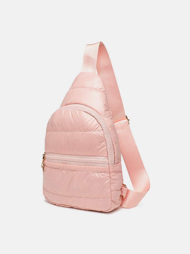 Quilted Adjustable Strap Puffy Sling Bag - Trendsi - Flyclothing LLC