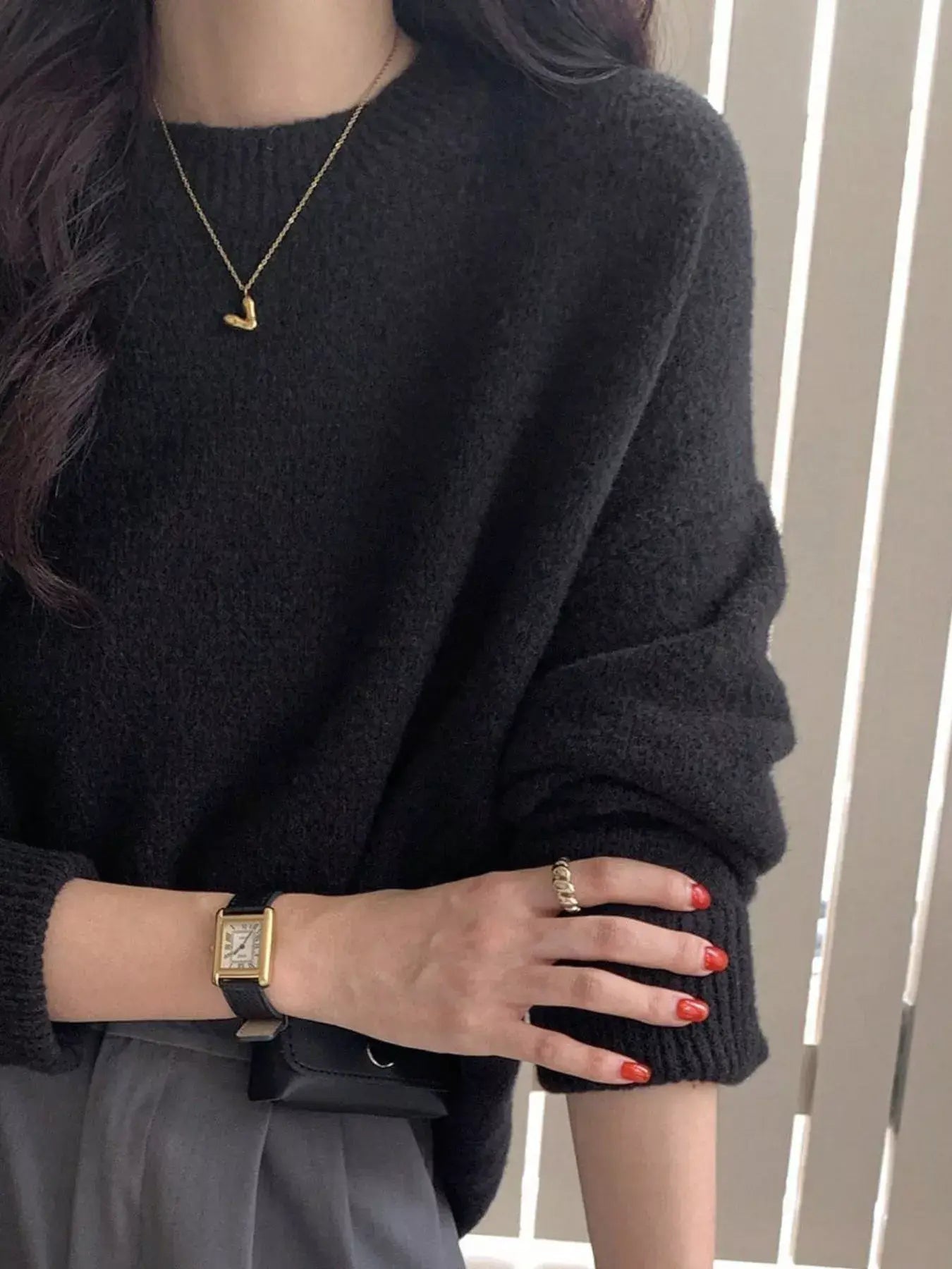 Full Size Cozy Knit Round Neck Oversized Sweater Plus Size - Trendsi - Flyclothing LLC