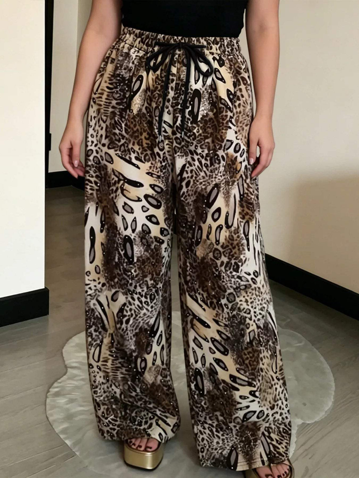 Drawstring Wide-Leg Pants - Trendsi - Flyclothing LLC