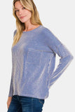 Zenana Ribbed Striped Long Sleeve T-Shirt - Trendsi - Flyclothing LLC