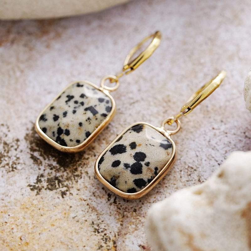 Copper Natural Stone Dangle Earrings - Trendsi - Flyclothing LLC