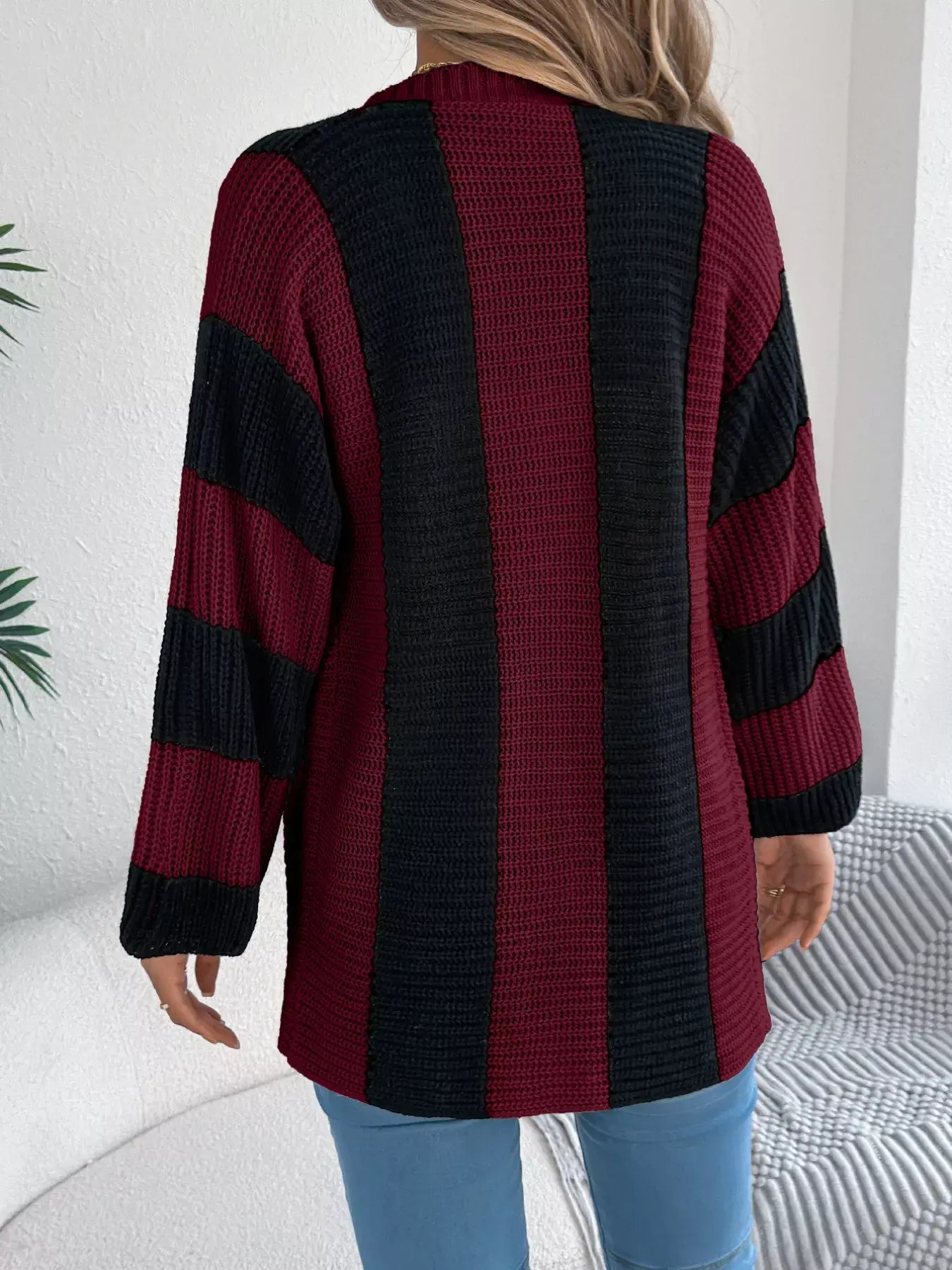 Color Block Button-Up Cardigan - Trendsi - Flyclothing LLC
