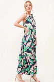 And The Why Botanical Printed Halterneck Tiered Maxi Dress - Trendsi