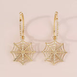 Halloween Spider Web Dangle Hoop Earrings - Trendsi - Flyclothing LLC