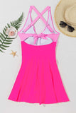 Crisscross V-Neck One-Piece Swimwear - Trendsi - Flyclothing LLC