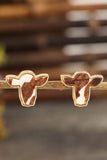 Bull Head Alloy Stud Earrings - Trendsi