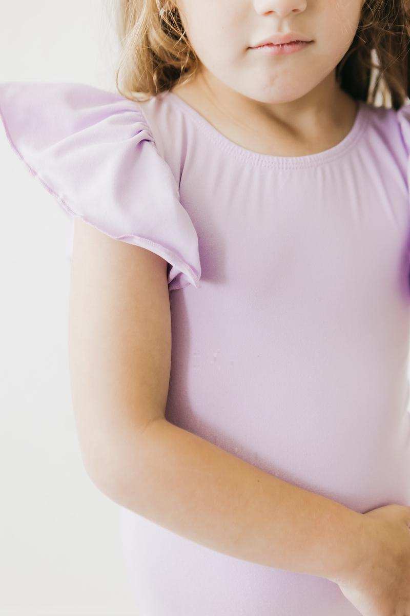 Lavender S/S Flutter Sleeve Leotard - Mila & Rose ® - Flyclothing LLC