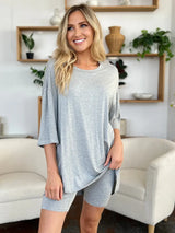 Basic Bae Bamboo Full Size Round Neck Drop Shoulder T-Shirt and Shorts Set - ShopBasicbae - Flyclothing LLC