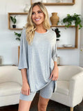Basic Bae Bamboo Full Size Round Neck Drop Shoulder T-Shirt and Shorts Set - Trendsi - Flyclothing LLC