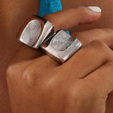 Titanium Steel Fingerprint Signet Ring - Trendsi - Flyclothing LLC