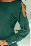 Cutout Round Neck Long Sleeve Top - Trendsi - Flyclothing LLC