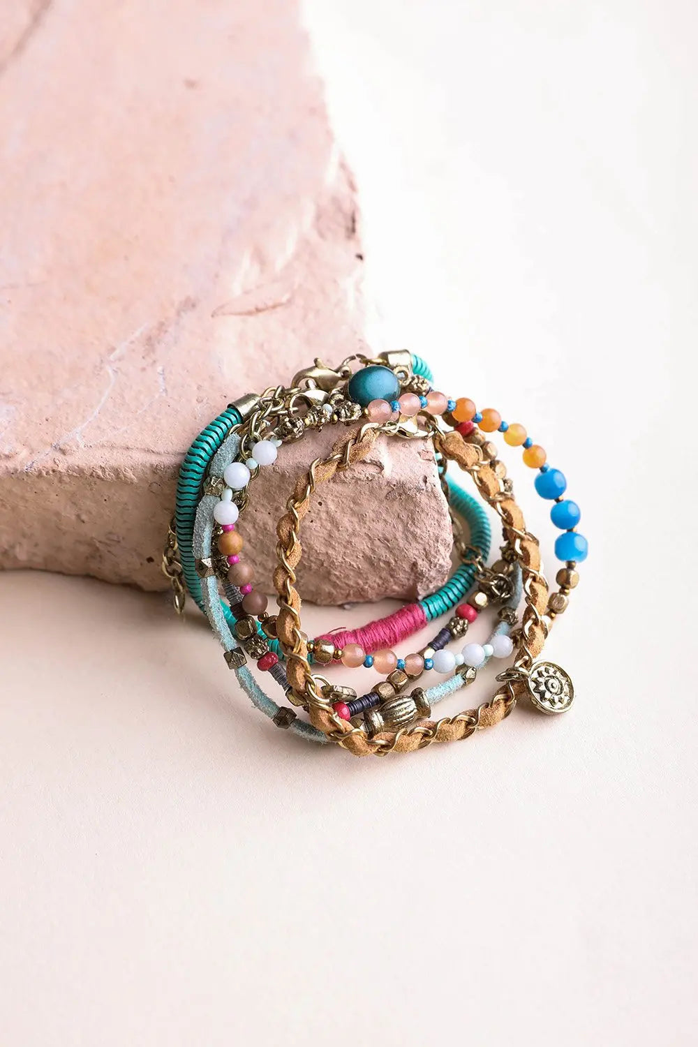 Beaded Gold Stacked Bracelet💚 - Boho Clothing and Accessories - Flyclothing LLC