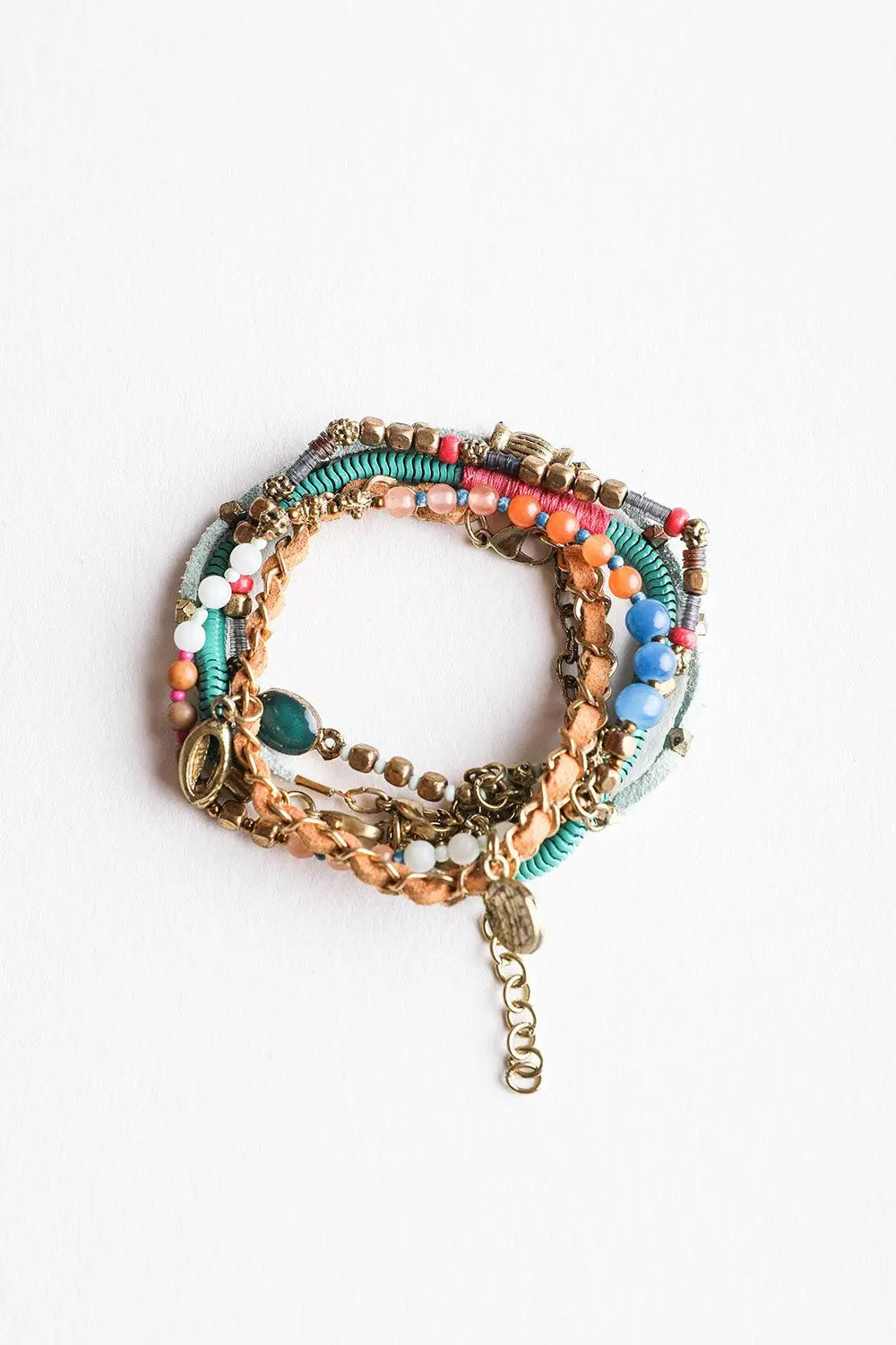 Beaded Gold Stacked Bracelet💚 - Boho Clothing and Accessories - Flyclothing LLC