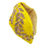 Beaded Leaf Cluster Knot Burnout Headband - Madeline Love - Flyclothing LLC