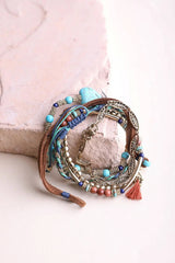 Beaded Suede Bracelet🩵 - Boho Clothing and Accessories - Flyclothing LLC