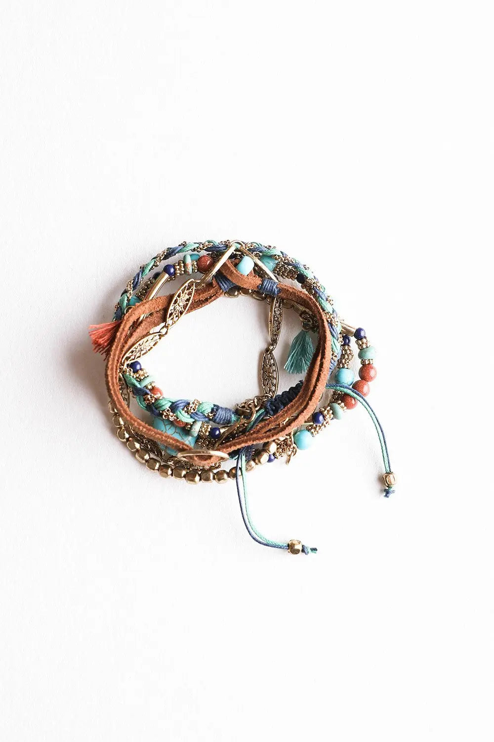 Beaded Suede Bracelet🩵 - Boho Clothing and Accessories - Flyclothing LLC