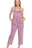 Zenana Washed Knot Strap Relaxed Fit Overalls - Trendsi