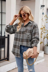 Casual Plaid Long Sleeve Shirt - Trendsi - Flyclothing LLC