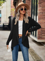 Open Front Long Sleeve Cardigan - Trendsi - Flyclothing LLC