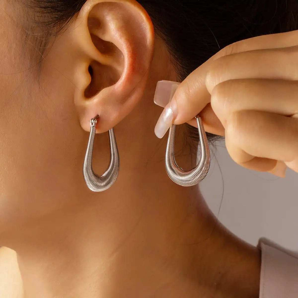 Titanium Steel U Shape Earrings - Trendsi - Flyclothing LLC
