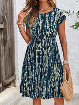 Plus Size Tie-Dye Ruffle Hem Casual Dress - Trendsi - Flyclothing LLC