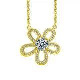 1 Carat Moissanite 925 Sterling Silver Flower Pendant Necklace - Trendsi - Flyclothing LLC