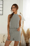 Cutout Grecian Neck Romper - Trendsi