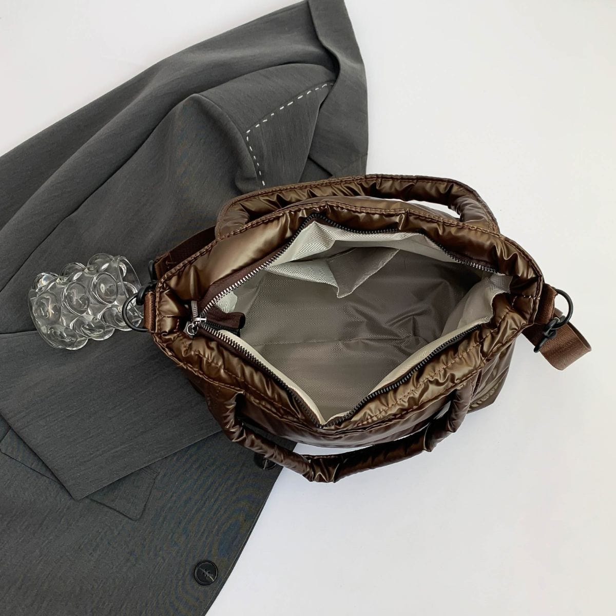 PU Leather Detachable Strap Crossbody Bag - Trendsi