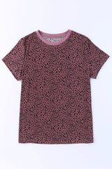 Animal Print Round Neck Short Sleeve T-Shirt - Trendsi - Flyclothing LLC