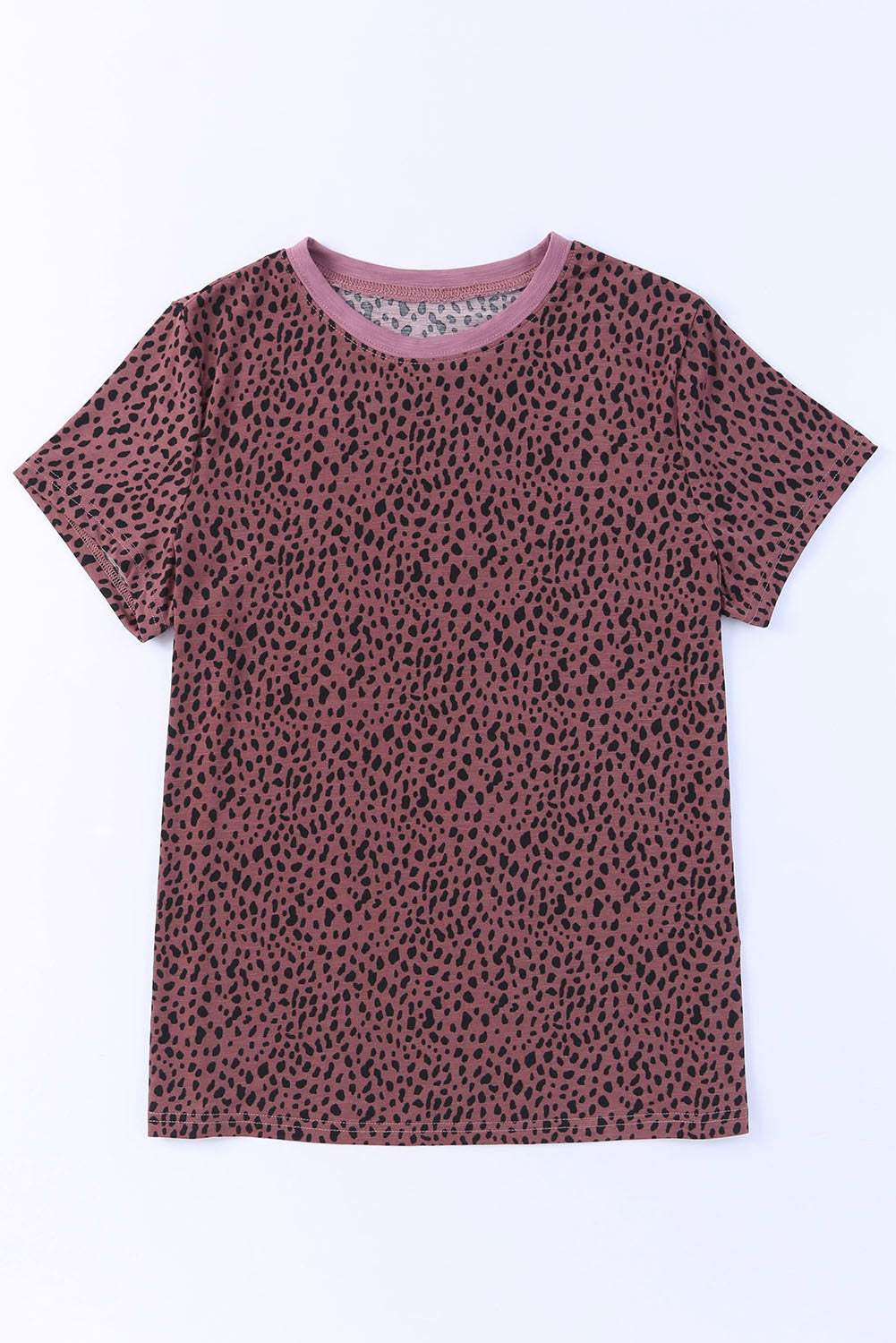 Animal Print Round Neck Short Sleeve T-Shirt - Trendsi - Flyclothing LLC